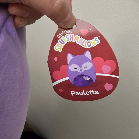 Squishmallows 2024 Valentine Squad 8" Pauletta the Purple Fox Animal Plush - Picture 4 of 5